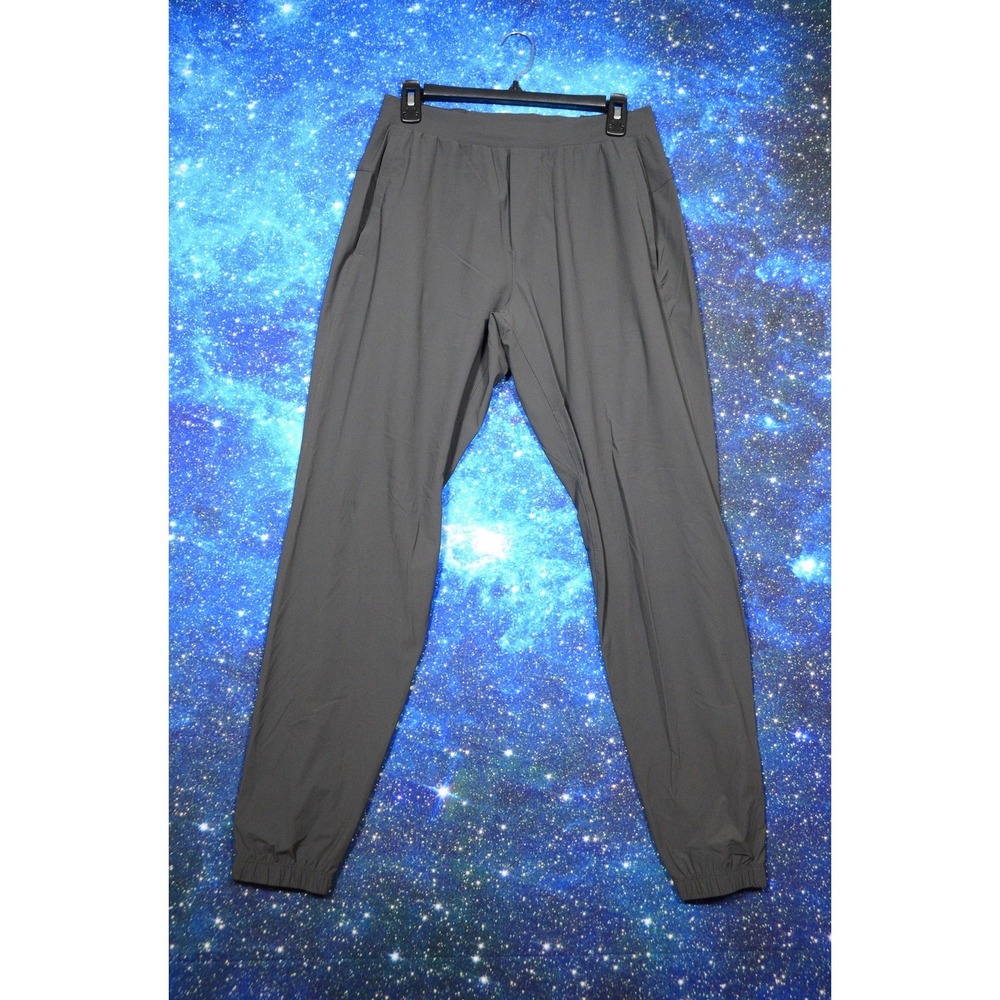 Lululemon Jogger‎ Pants Mens Medium Gray Woven Elastic Waist Zip Ankles Athletic